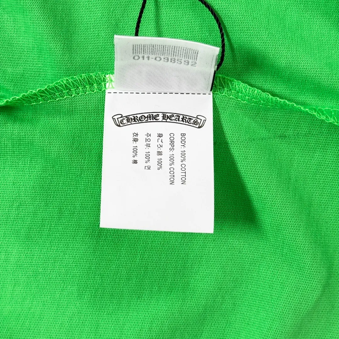 P180 Chrome Hearts 25 high version fabrics made of 300g high-density pure cotton, no deformation, no shrinkage, complete with three labels, same style for men and women, process: digital printing, color: white, black, green, SIZE: S-XL